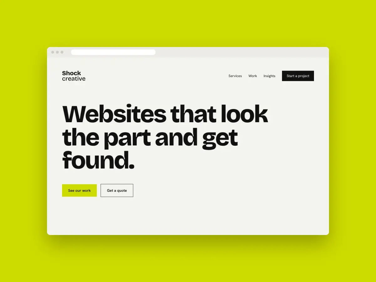 Shock Creative website